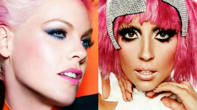 Las artistas Pink y Lady Gaga