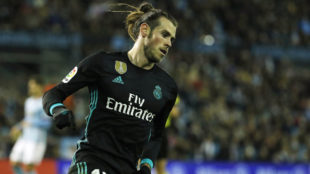 Bale, durante el partido en Balados