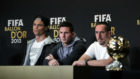 Ribry, junto a Cristiano y Messi, en la rueda de prensa del Baln...
