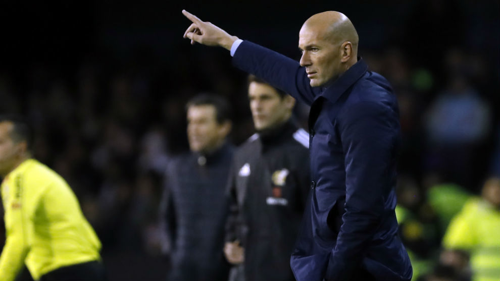 Zidane en el partido en Balaidos