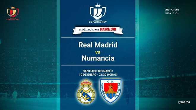 Real Madrid vs Numancia - Mircoles 21.30 horas