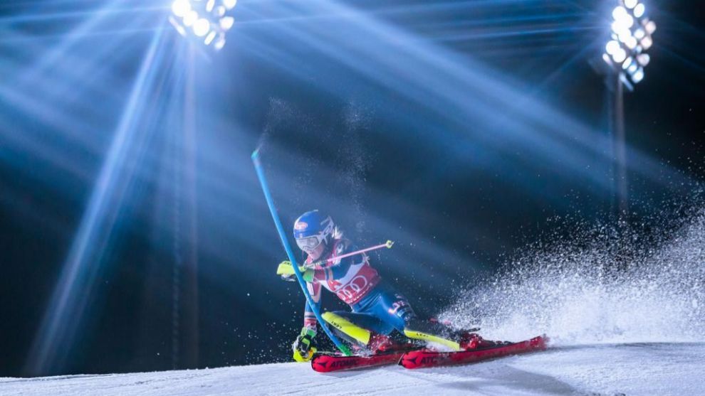 Mikaela Shiffrin, en el slalom nocturno del martes en Flachau y en el...