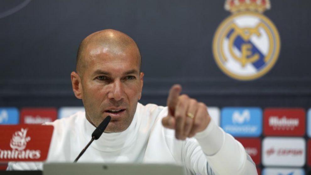 Zinedine Zidane, durante la rueda de prensa