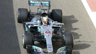 Lewis Hamilton en su Mercedes.