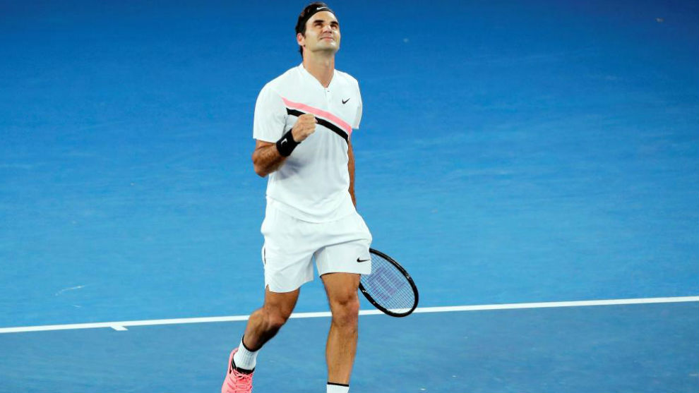 Federer celebra la victoria