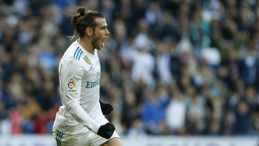 Bale celebra una de su goles al Deportivo.