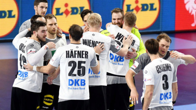 Los jugadores alemanes, celebrando un triunfo en el Europeo.