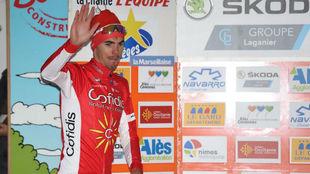 Christophe Laporte, en el podio.