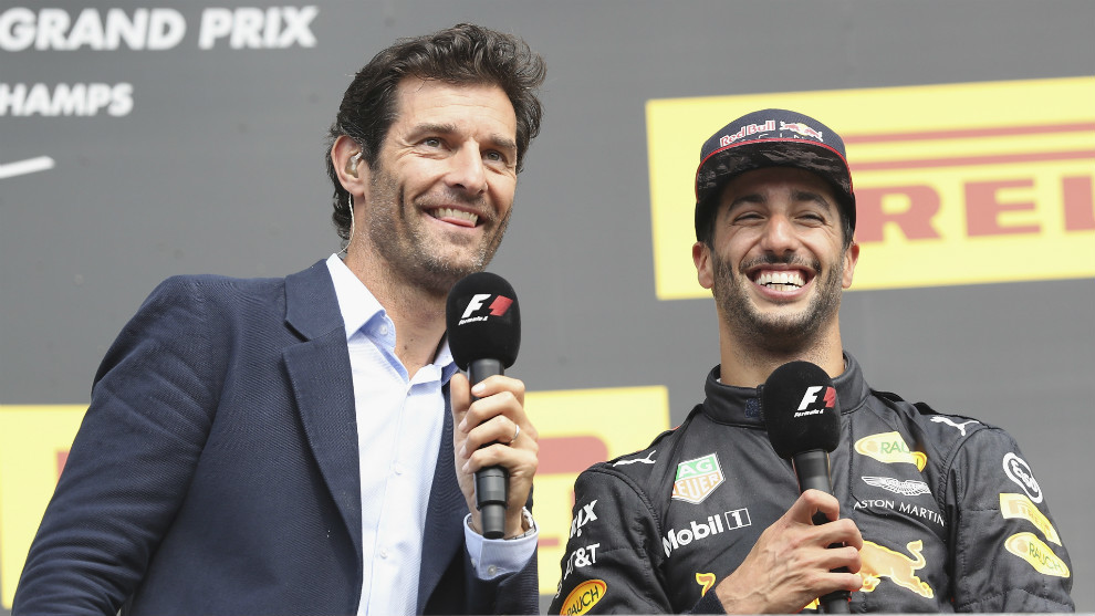 Max Webber, junto a Daniel Ricciardo. GP de Blgica 2017.