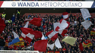 La aficin del Atltico en el Wanda Metropolitano.