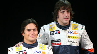 Nelsinho Piquet y Fernando Alonso, en Renault.