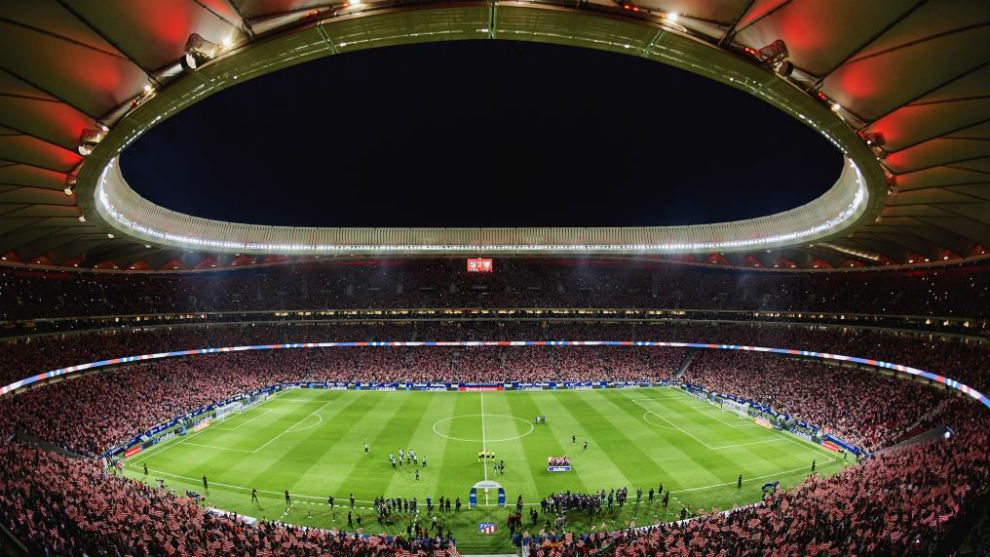 Panormica del Wanda Metropolitano en su inauguracin, partido que...