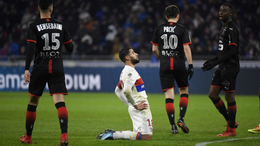 Fekir se lamenta de una ocasin perdida ante el Rennes.