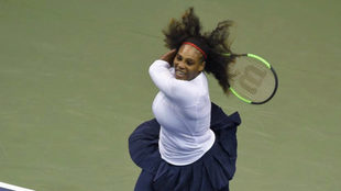 Serena Williams, durante el partido de dobles de Copa Federacin.