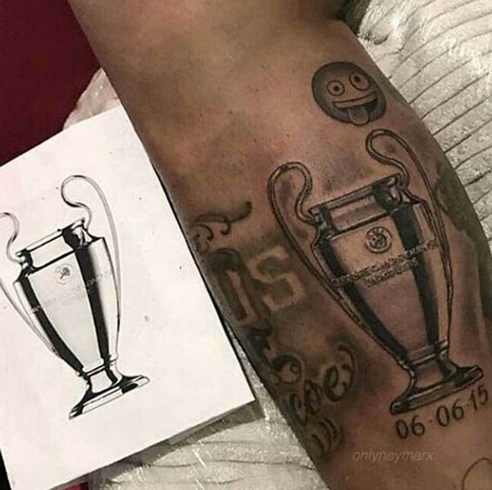 La Champions League de 2015 que Neymar tiene tatuada en su pierna