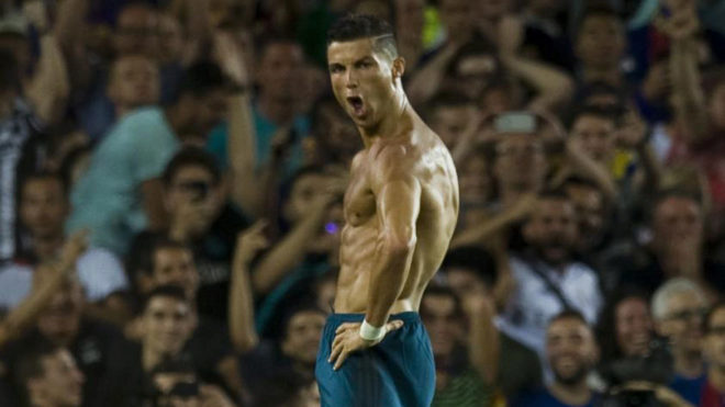 Cristiano celebra un gol en la Supercopa de Espaa ante el Barcelona.