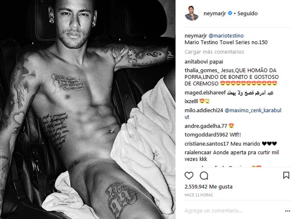 Neymar posa desnudo para el famoso fotgrafo Mario Testino