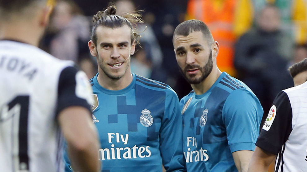 Bale y Benzema, juntos durante el reciente partido del Madrid en...