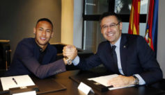 Neymar y Bartomeu.