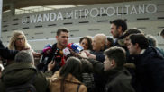 Lucas atiende a la prensa en el Wanda Metropolitano.