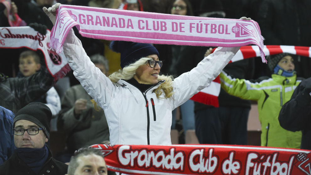 La aficin del Granda en el partido ante el Valladolid