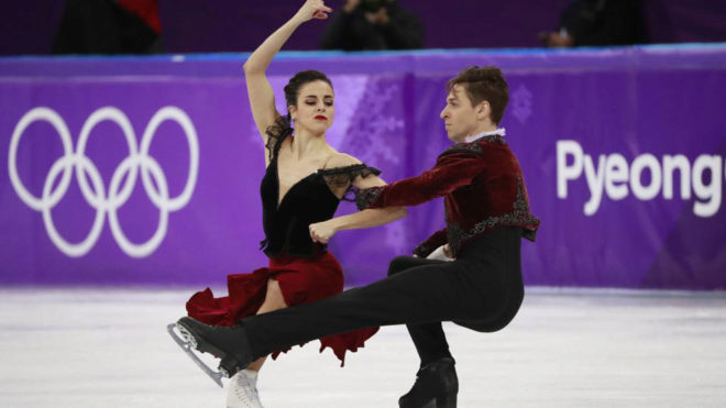 Sara y Kirill durante el programa largo en Pyeongchang