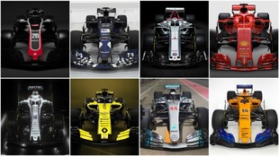 Los ocho monoplazas presentados: Haas, Williams, Red Bull, Renault,...