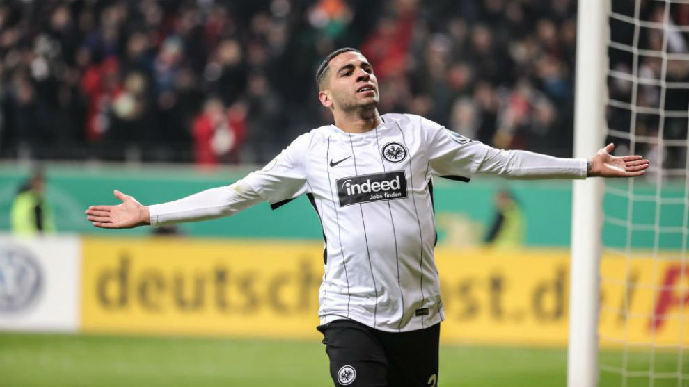 Omar Mascarell celebra el gol conseguido en Copa frente al Mainz.