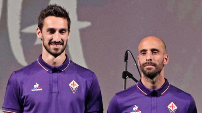 Borja Valero, con Astori en su etapa en la Fiorentina.