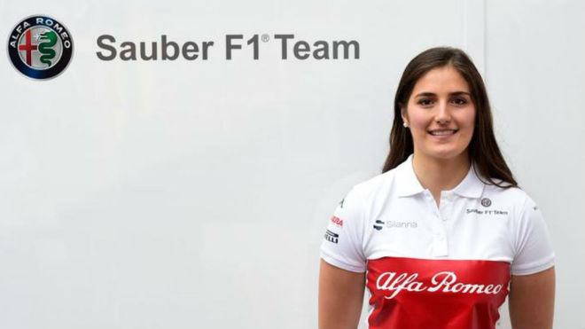 Tatiana Caldern, con Alfa Romeo Sauber