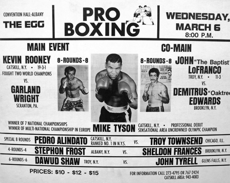 Cartel definitivo de la primera pelea de Tyson.