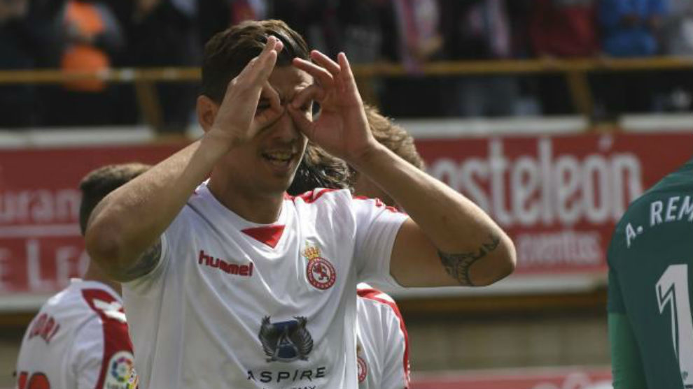Yeray celebra un gol ante el Huesca esta temporada.