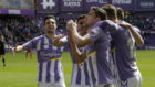 Los jugadores del Valladolid celebrando un gol