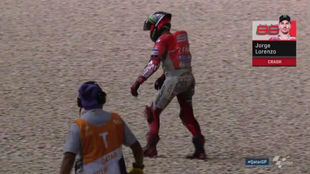 Lorenzo, tras el percance en el GP de Qatar.