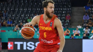 Sergio Rodrguez jugando con la Seleccin Espaola en el Eurobasket...