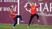 Messi y Ter Stegen, en un entrenamiento.
