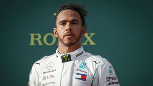 Hamilton, en el podio de Australia