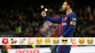 Messi celebra uno de los goles del Barcelona.