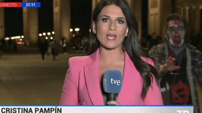La periodista Cristina Pampn, en los informativos de TVE