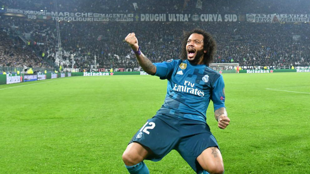 Marcelo celebra su gol conseguido en Turn.
