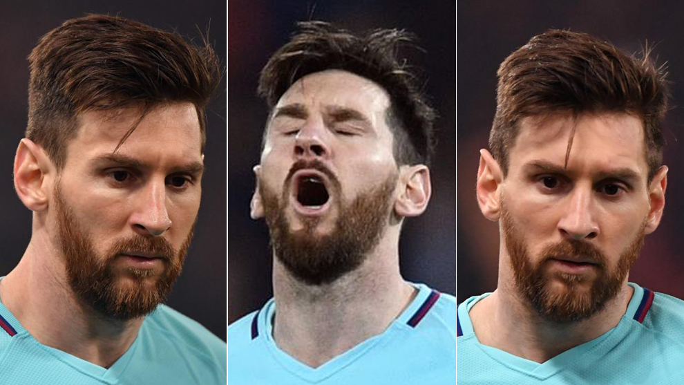 Distintos gestos de Messi contra la Roma
