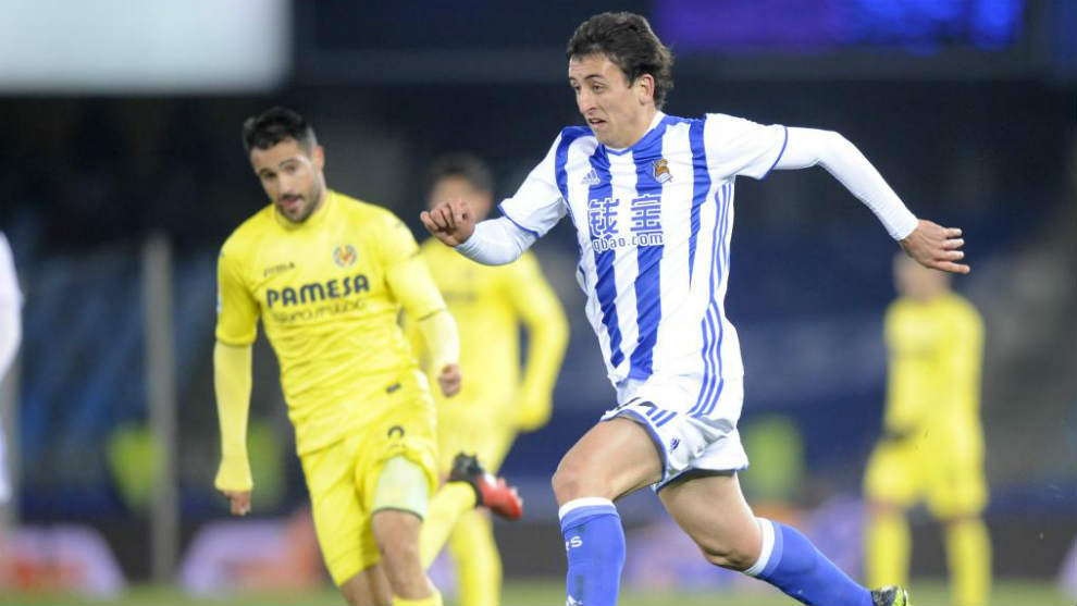 Oyarzabal en un partido de Liga contra el Villarreal