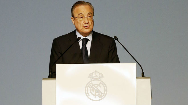 Florentino Pérez, en la pasada Asamblea del Real Madrid
