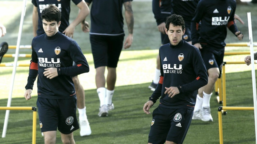 Carlos Soler y Parejo, en una sesin de entrenamiento de esta semana.