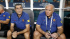 Ernesto Valverde y Carles Naval, durante un partido de la pasada gira...
