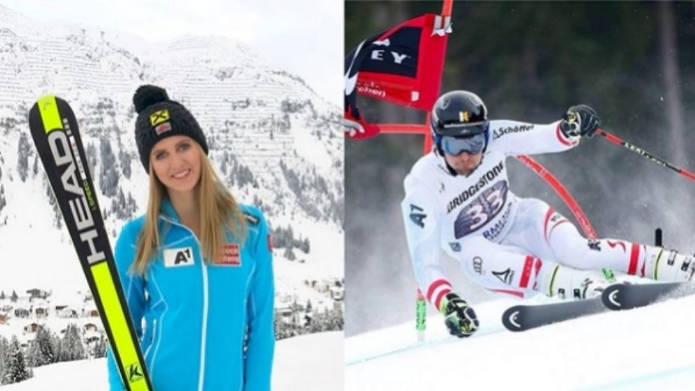 Los austriacos Nina Ortlieb y Johannes Strolz, ganadores de la Copa de...