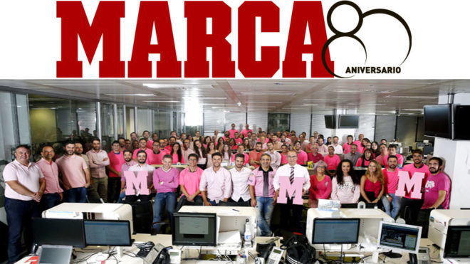 El 19 de octubre la redaccin de MARCA se visti de rosa con motivo del Da Contra el Cncer de Mama