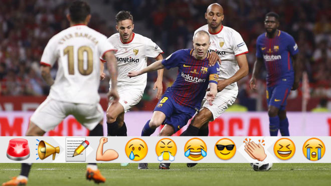 Andrs Iniesta protagonista de la victoria del Sevilla vs Barcelona...