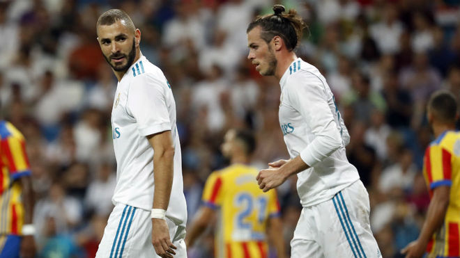 Benzema y Bale, en un partido de Liga.