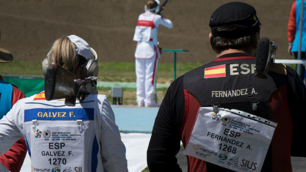 Ftima Glvez y Alberto Fernndez, durante la competicin.